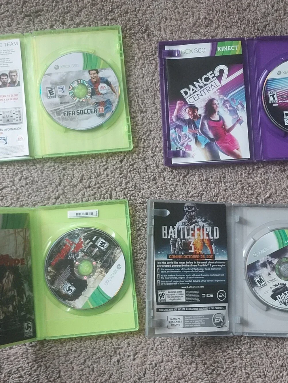 Xbox 360 Games Lot Dead Island Riptide FIFA 13 Battlefield Dance Central
